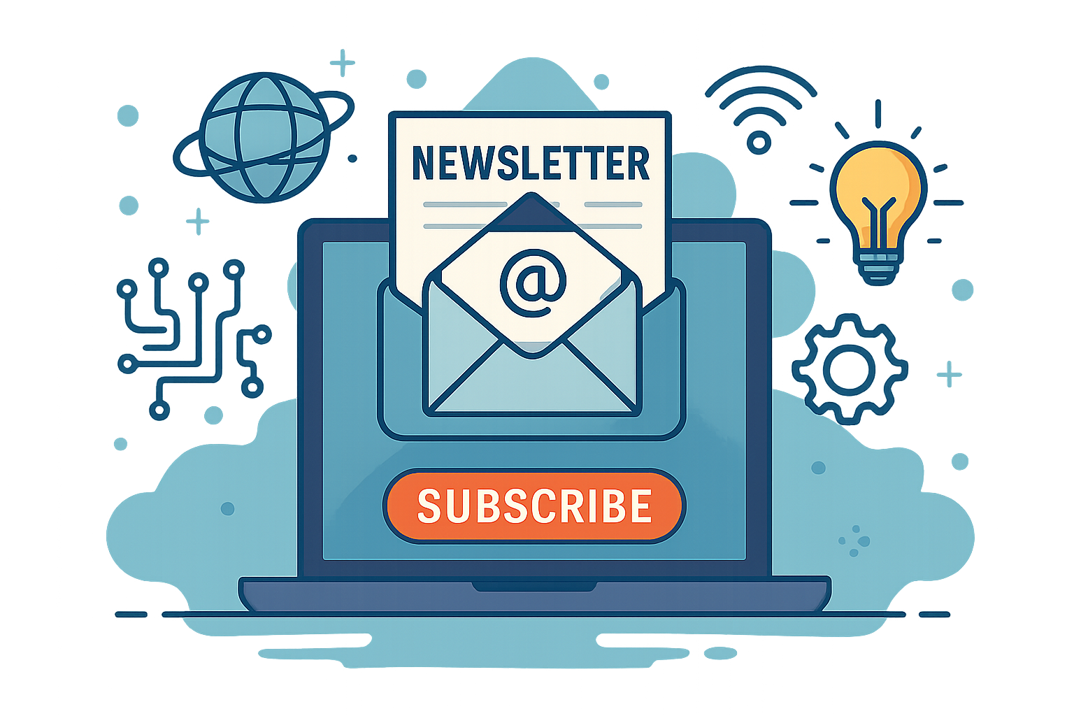 Create an image to invite people to subscribe to the news a etter related to technology without text-1